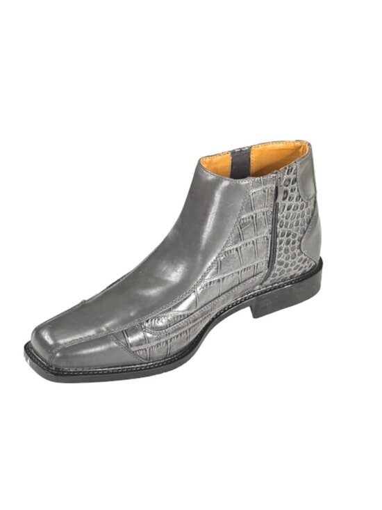 Antonio Cerrelli Other - Antonio Cerrelli 6474 Men's Gray Dress Boots Croc Print Ankle